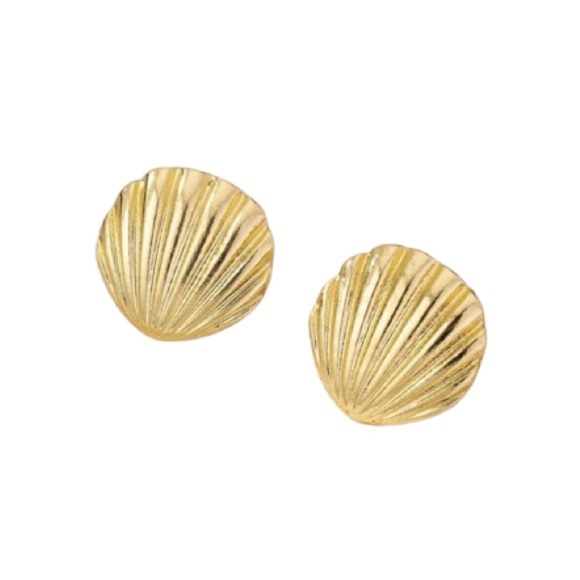 Gold Shell Earrings - Picture 1 of 2